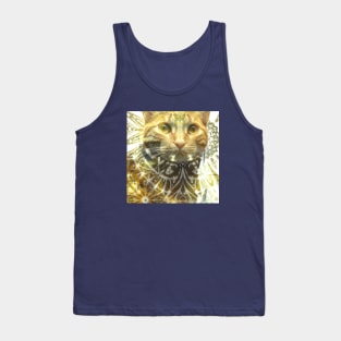 Tabby Kitty Cat Batik Pattern Design Tank Top